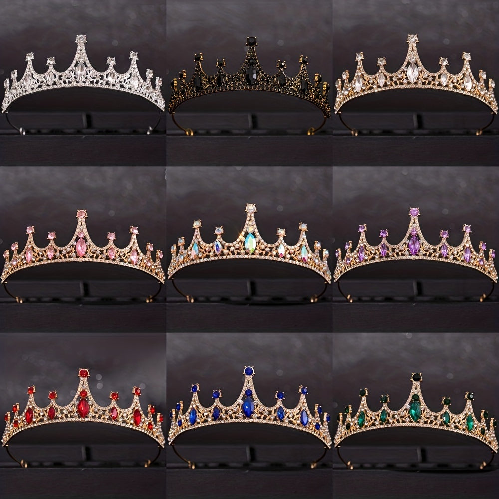 Girls Princess Tiara Headband with Flowers and Rhinestones for Halloween, Birthday, Cosplay