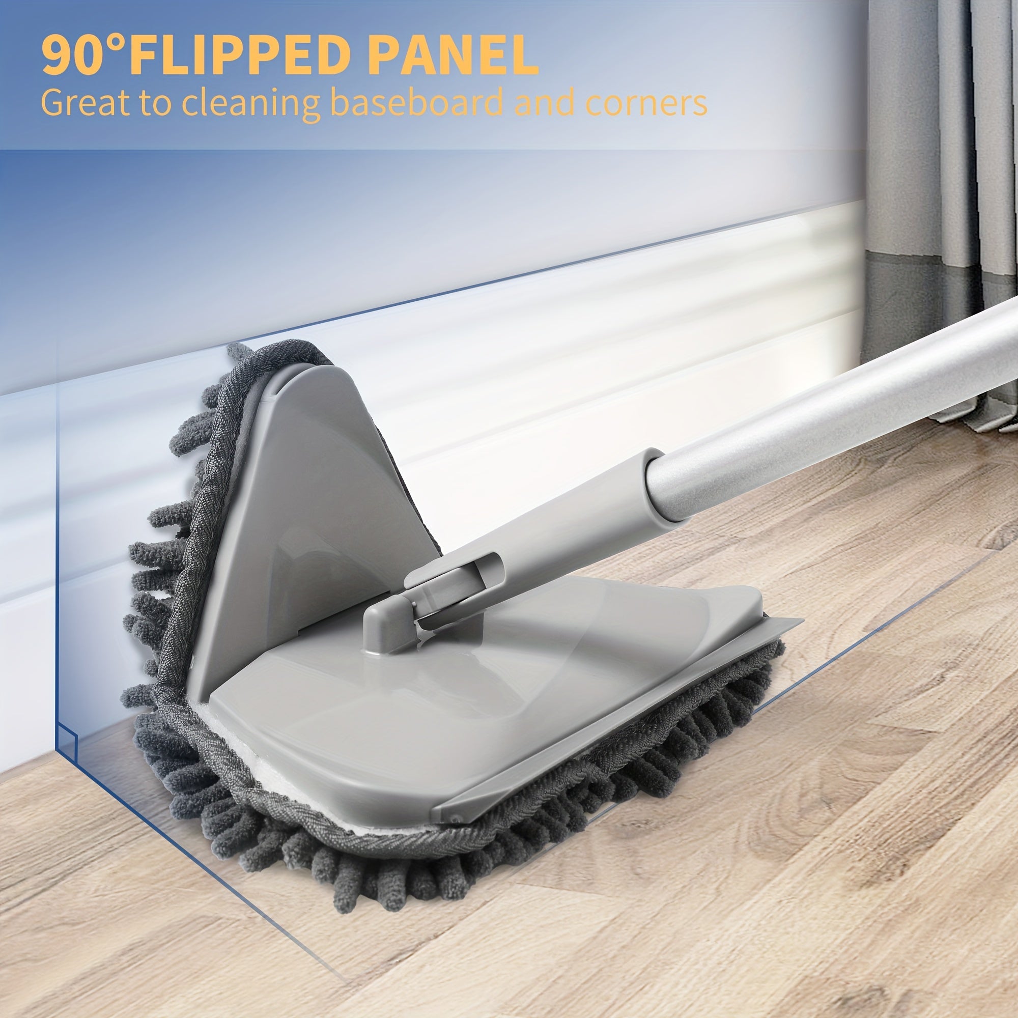 80-Inch Extendable Metal Mop with 6 Microfiber Pads for Wet and Dry Cleaning