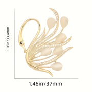 Swan Brooch Pin Set Silver Alloy Stylish Jewelry for Dresses and Suits