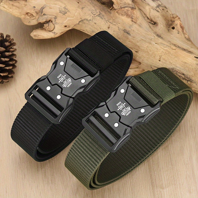 Unisex Tactical Nylon Belt Breathable Canvas Quick Release for Outdoor Training