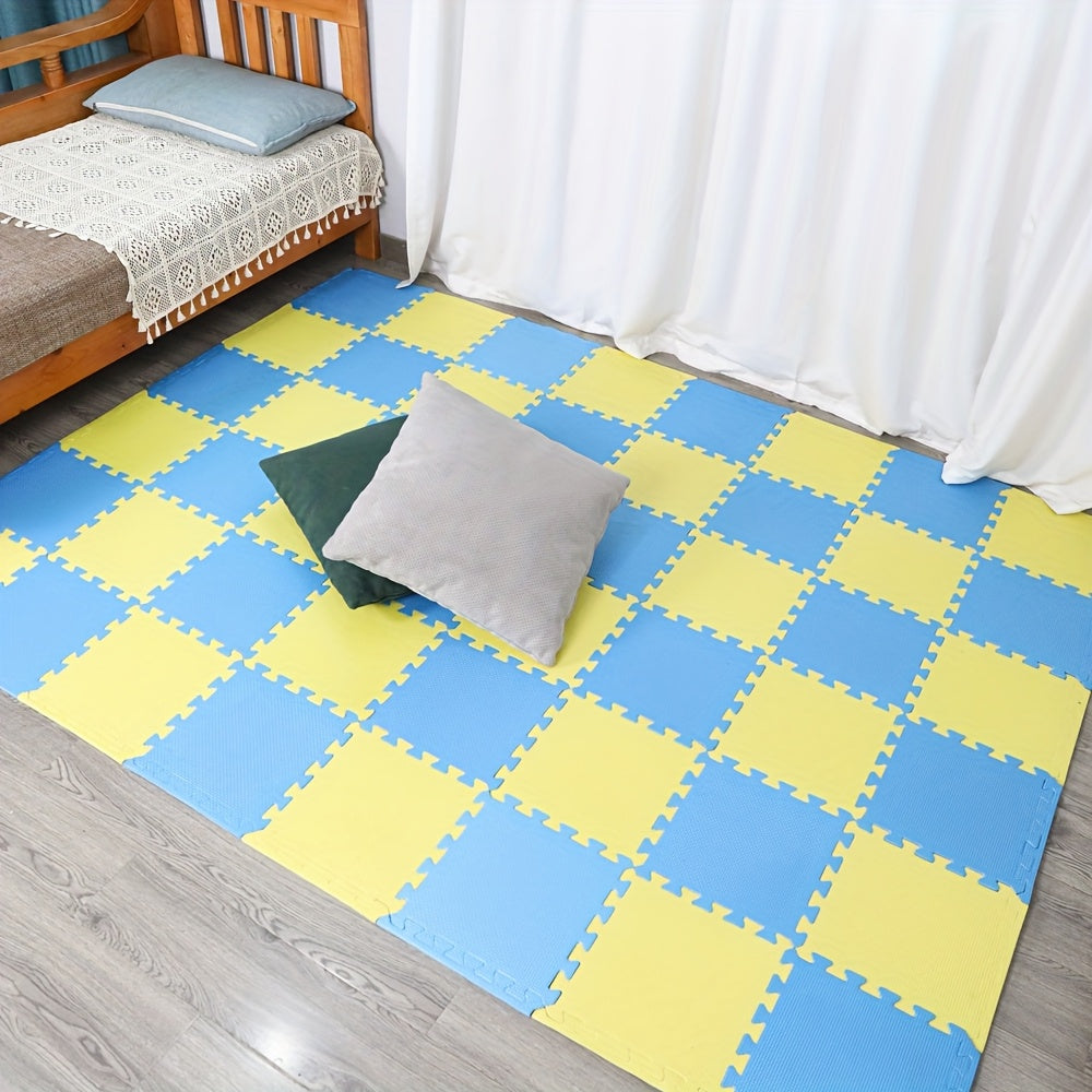 48 dona bir-biriga yopishadigan ko'pikli pol matosi 30.48cm, suv o'tkazmaydigan, sirpanmaydigan, ichki va tashqi foydalanish uchun mos