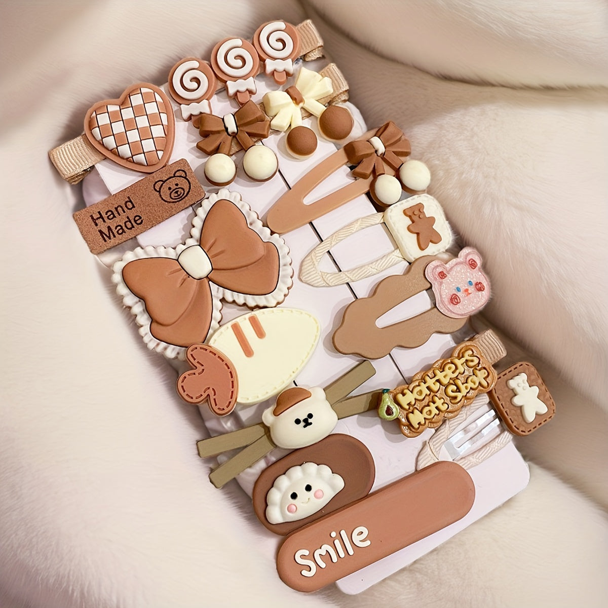 14 ta jigarrang kamon soch qisqichlari