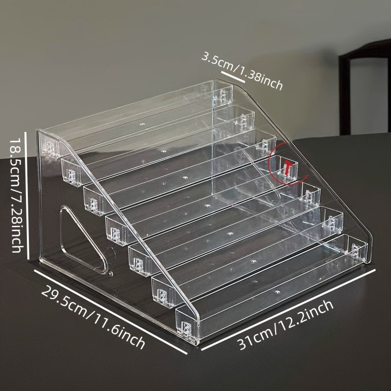 Plastic 1/64 Scale Toy Car Display Shelf Holds 70 Transparent Shelves for Matchbox Cars