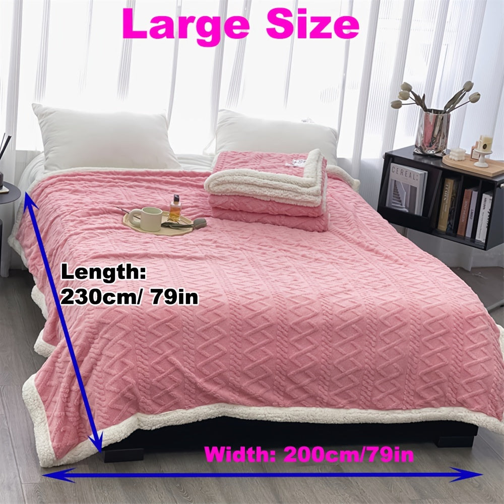 Manta de microfibra de champagne de lujo con patrón de diamantes 3D para uso en todas las estaciones