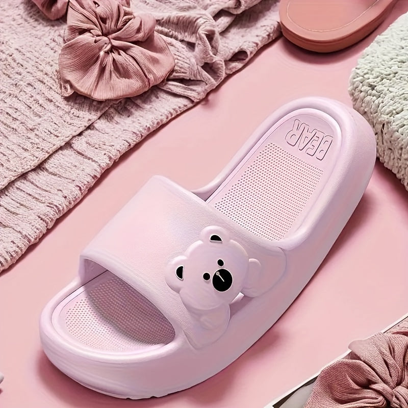 Women's Cartoon Bear Indoor Outdoor Lightweight Slippers