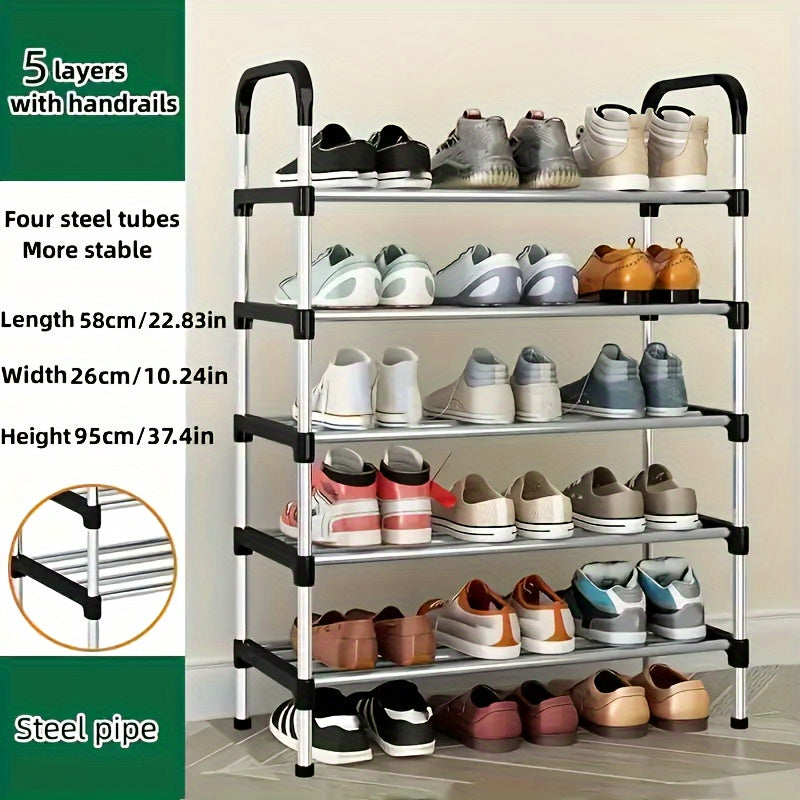 Multi-Layer Steel Shoe Rack for Entryway Bedroom and Living Room Storage
