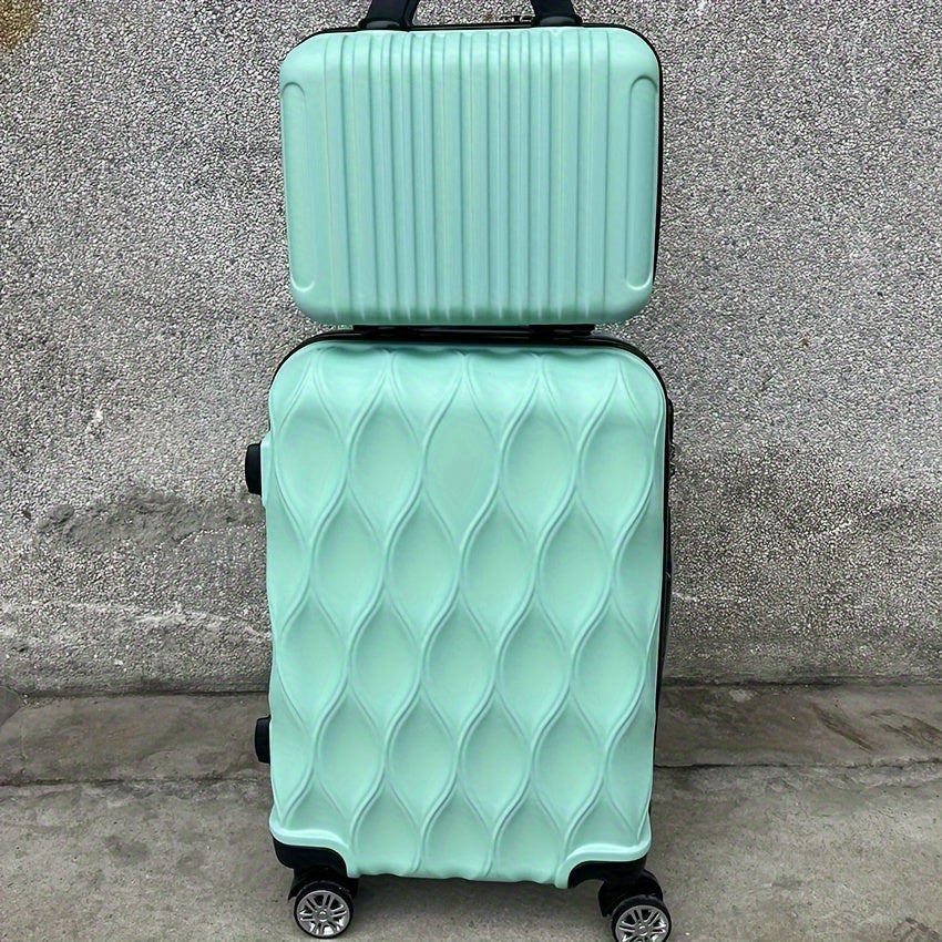 2-Piece ABS Hardside Luggage Set with Spinner Wheels 20 Inch White Lightweight Lockable