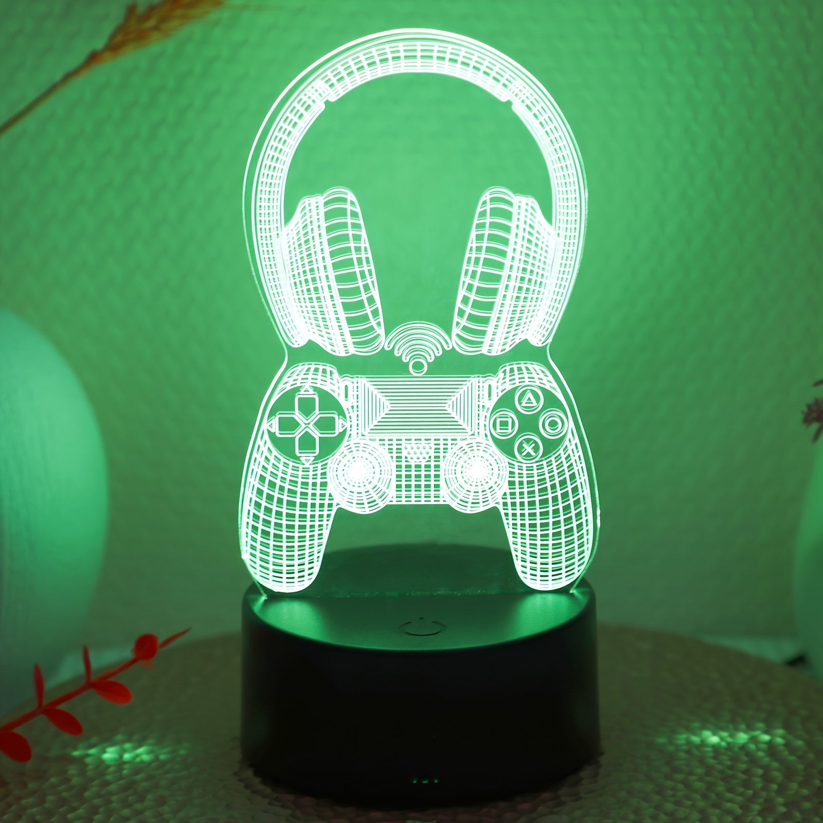 3D Night Light with Seven-Color Game Headset Handle for Bedroom and Game Room
