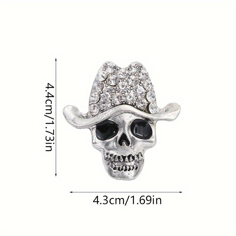 Брошь-череп на Хэллоуин для одежды, праздничный аксессуар в золотом и серебряном цвете