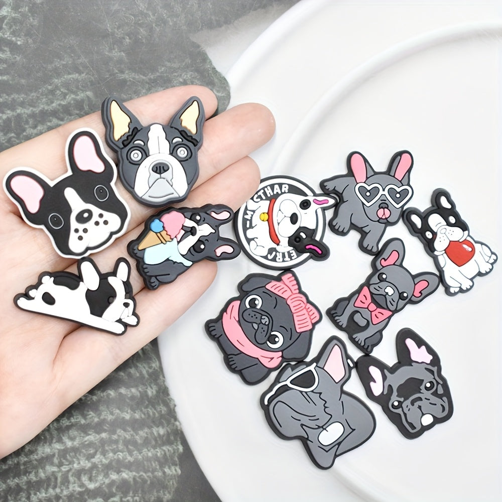Pet Dog Shoe Charms Sets 11/25pcs Plastic French Bulldog Sandal Decorations