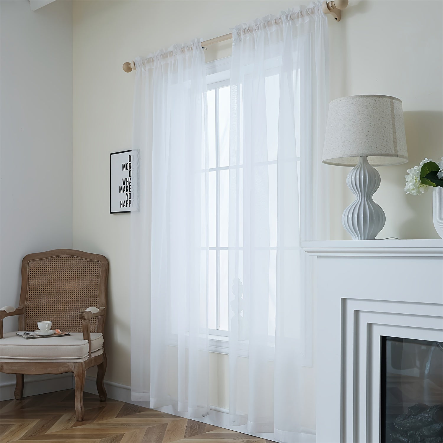 Burgundy Sheer Curtain Set 2 Panels Light-Filtering Voile Drapes for Living Room Bedroom Kitchen