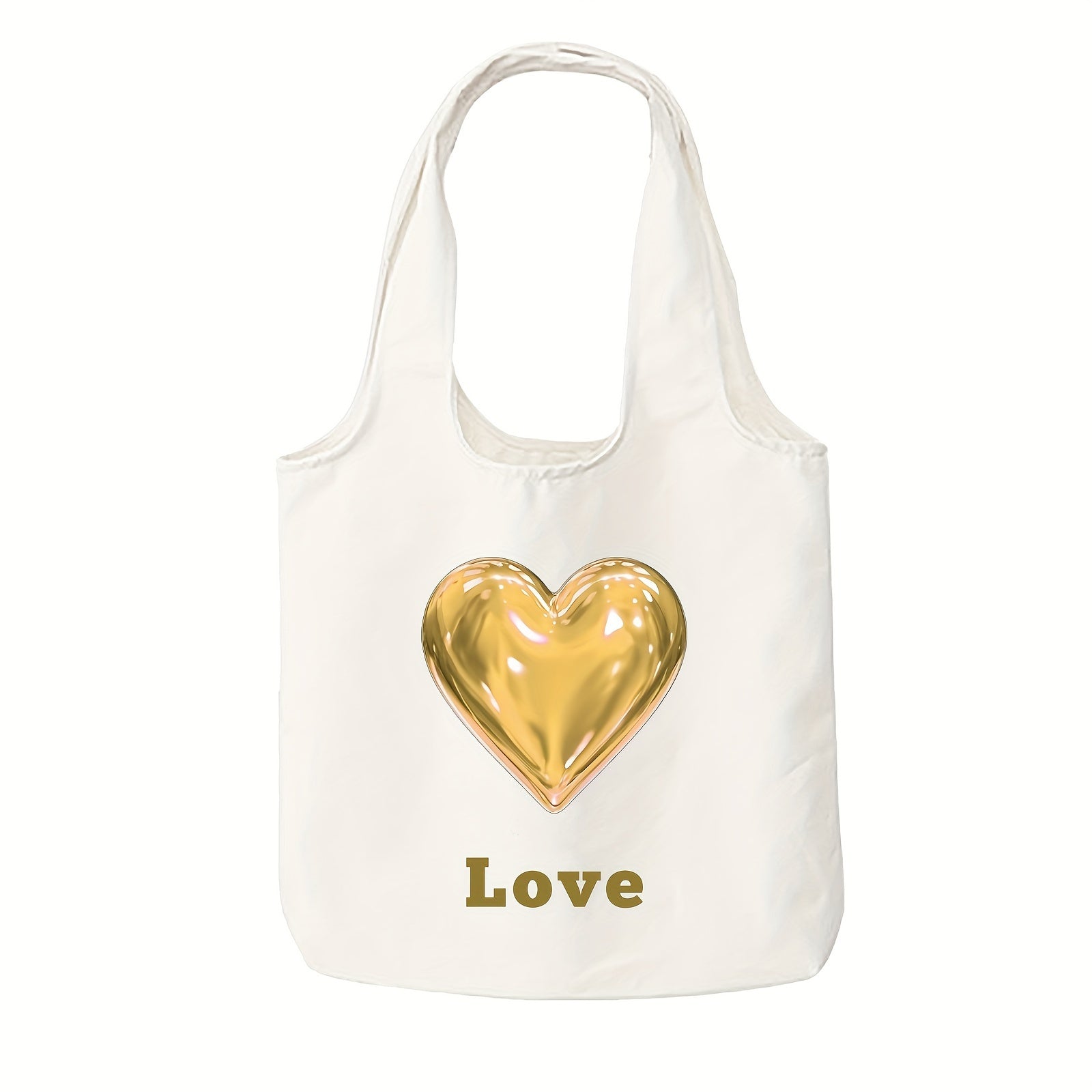 Shaxsiylashtirilgan kanvas tote sumkasi, maxsus matn va yurak naqshlari bilan, 1, 3 yoki 9 ta to'plam