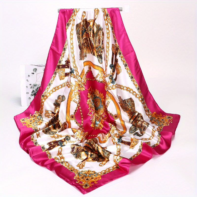 89.92 sm kvadrat klassik quyoshdan himoya qiluvchi ko'p maqsadli bandana, sayohat uchun mukammal ipak sharf va sovg'alar uchun ideal tanlov.