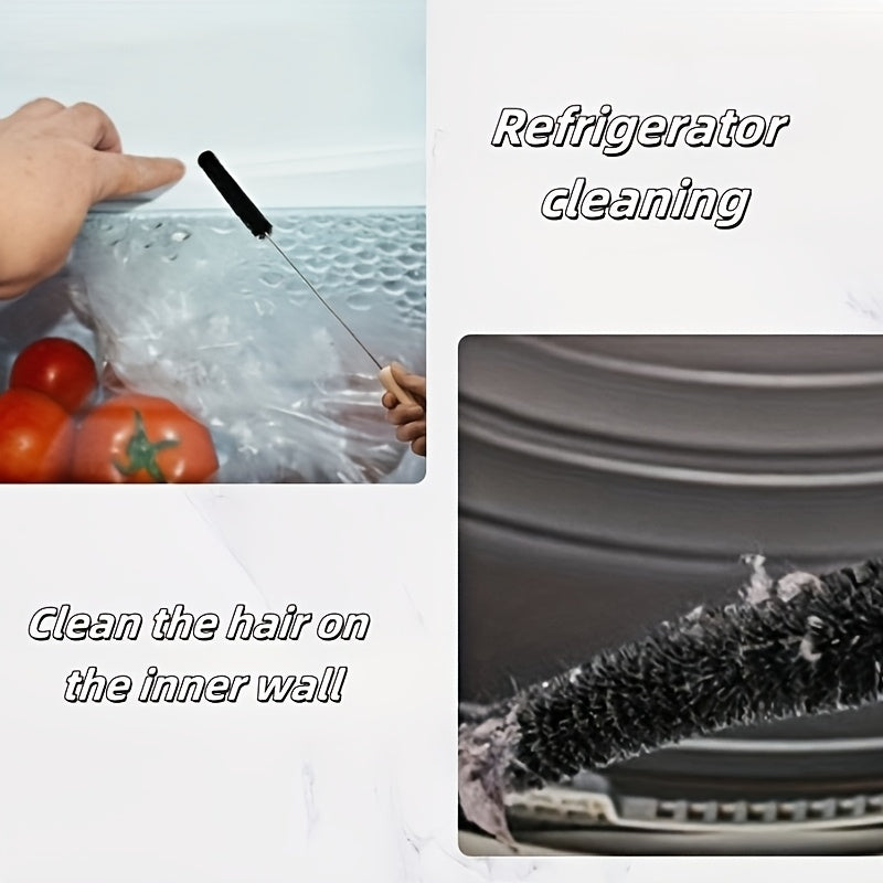 Cepillo de limpieza de acero inoxidable de mango largo para cocina, baño y muebles