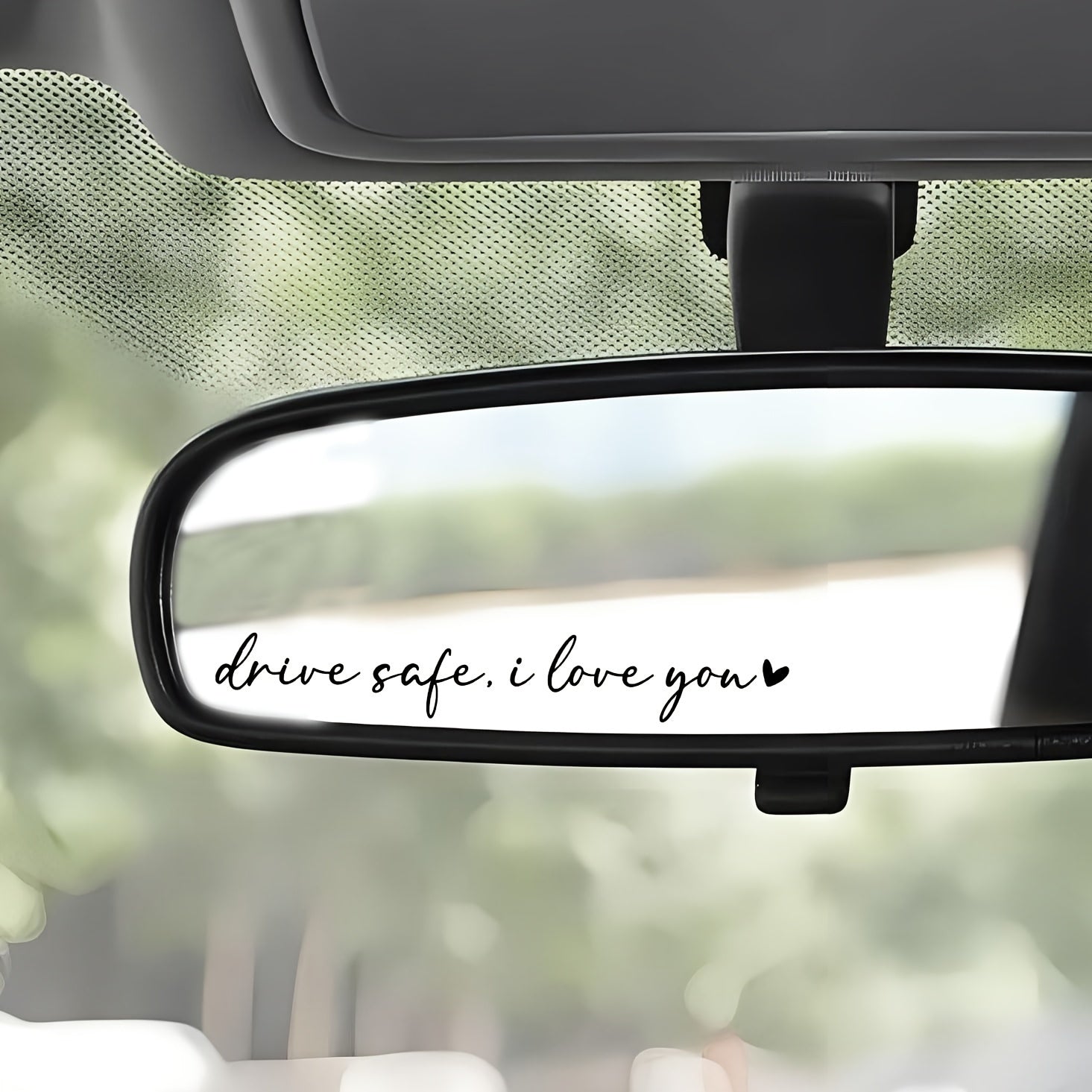 Drive Safe Love Heart Mirror Decal Plastic Adhesive Sticker 11cm Vehicle Interior