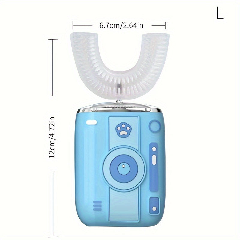 Cepillo de dientes eléctrico en forma de U para niños con 6 modos de limpieza y batería recargable