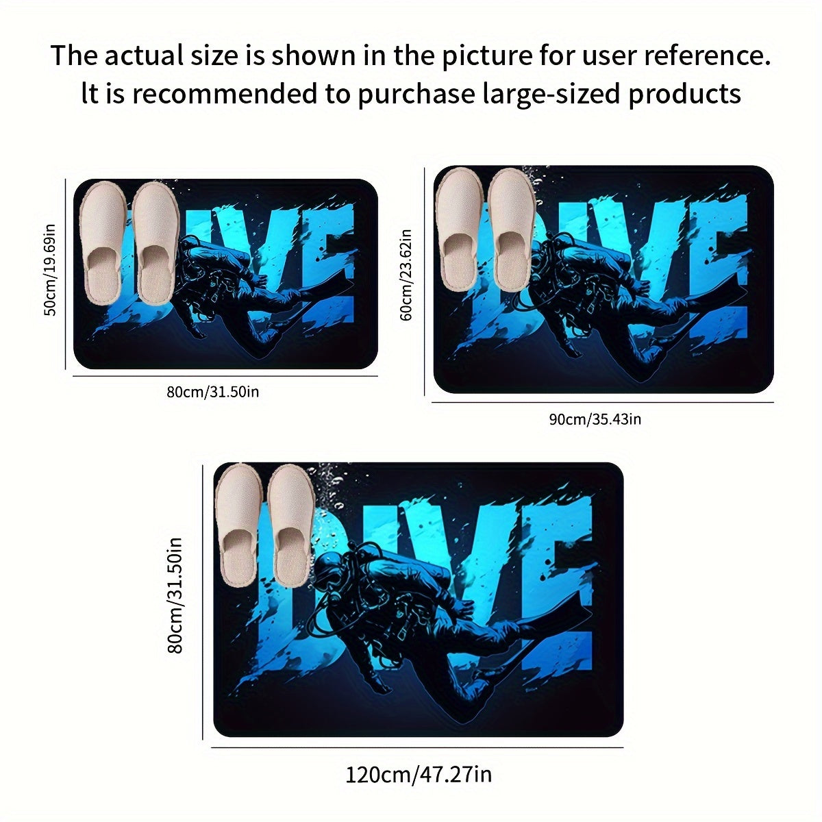 Flannel Anti-Fatigue Doormat Diver Absorbent Non-Slip Machine Washable Entryway Kitchen Living Room Bedroom