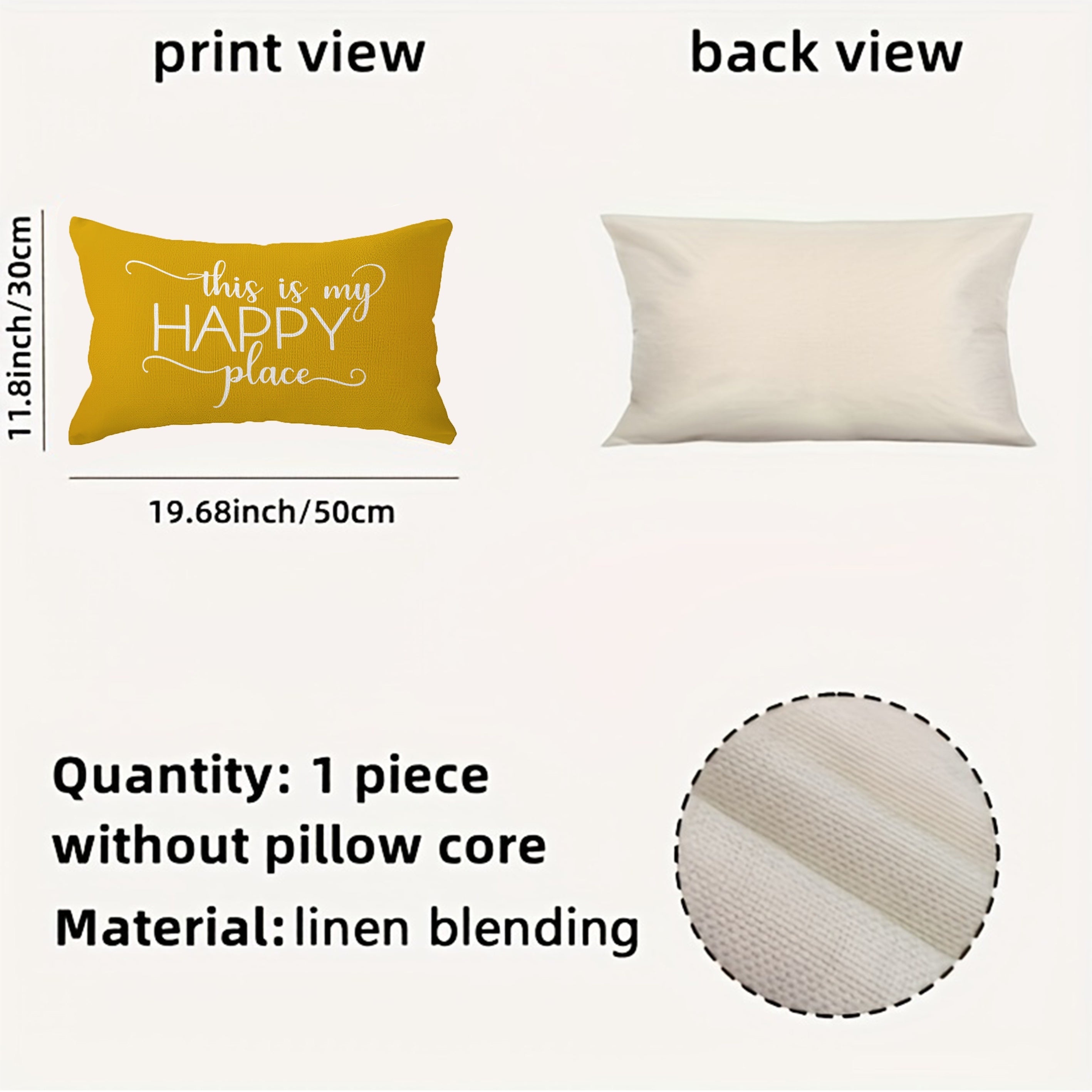 Rustic Farmhouse Decor Rectangular Waist Pillowcase 11.8x49.99cm Porch Welcome