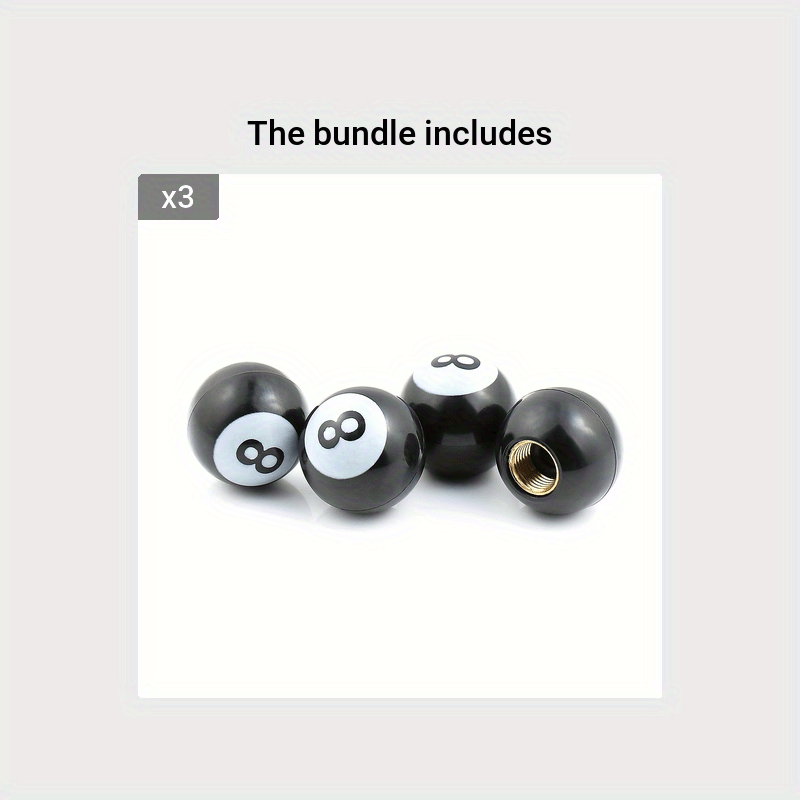 8 Ball Valve Stem Caps for Cars Trucks Bikes Tire Covers 4 Pack