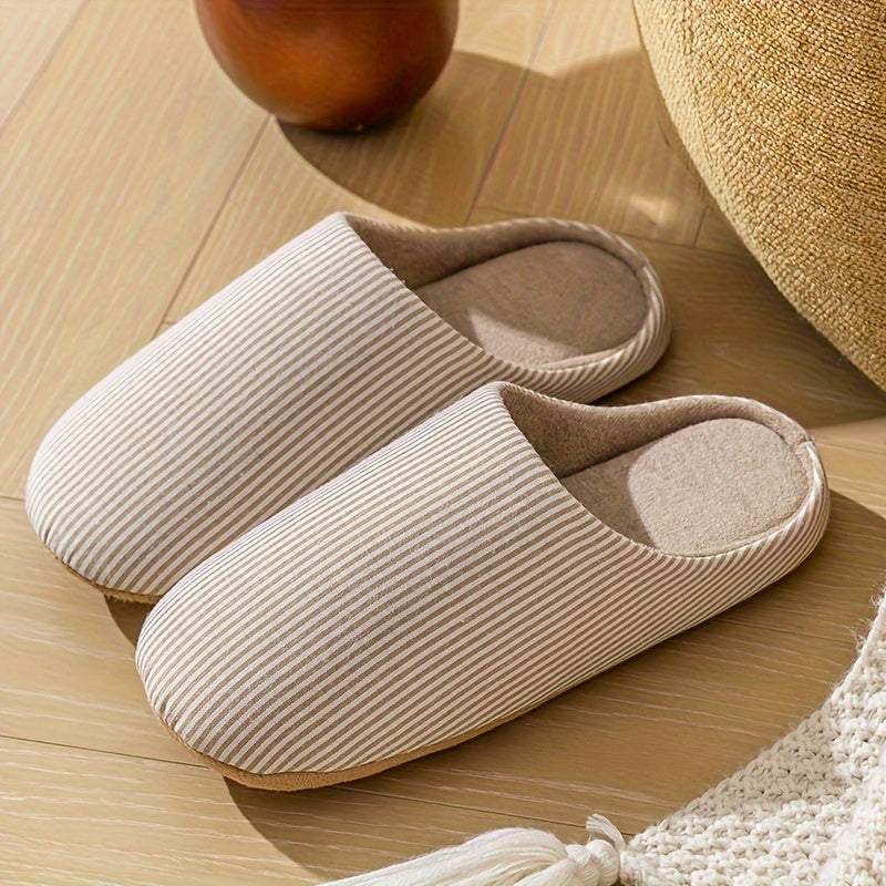 Unisex Breathable Fabric Home Slippers Non-Slip Odor-Resistant Indoor Shoes