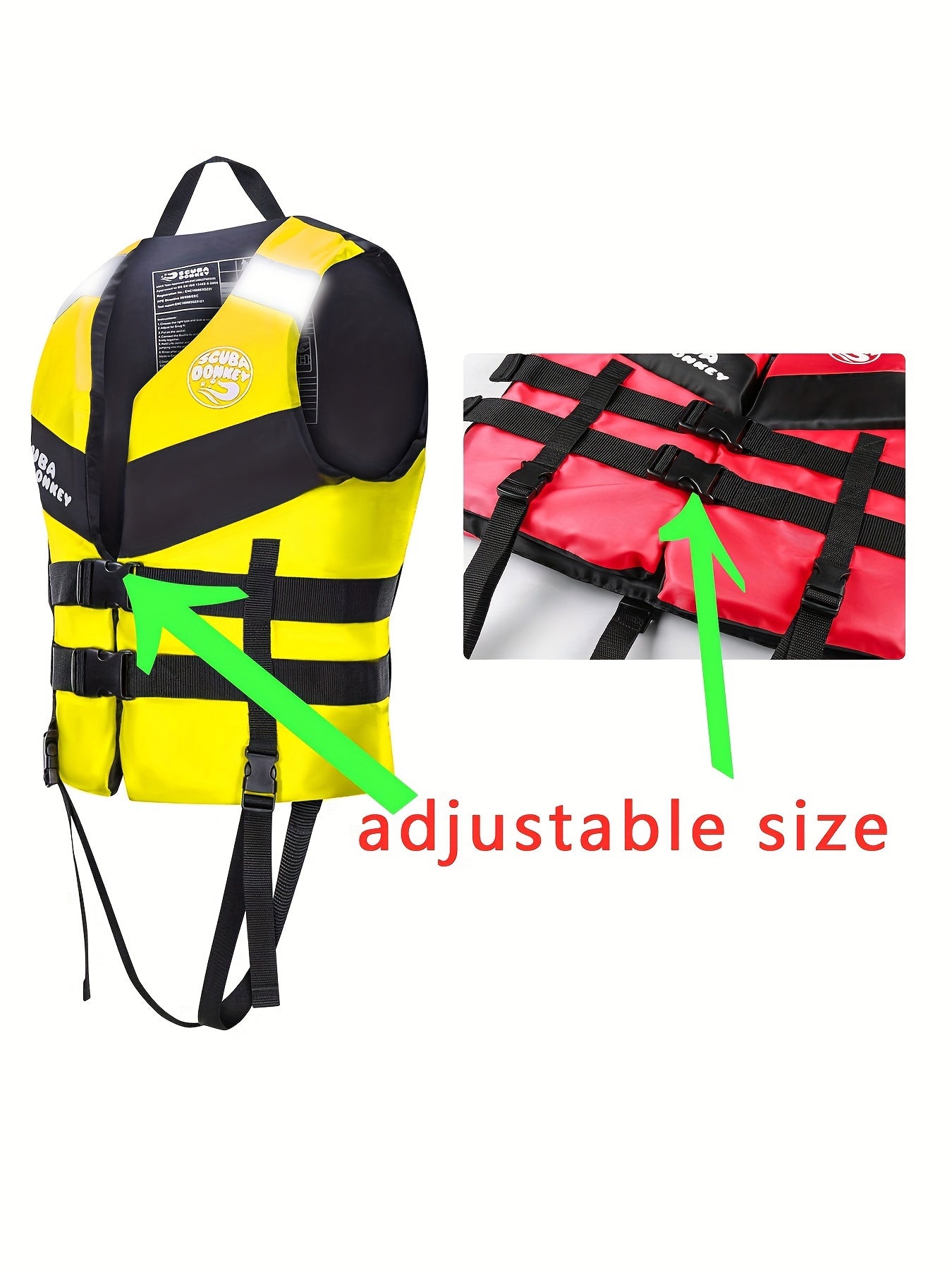 Polyester Water Sports V-Neck Life Jacket for Kayaking Boating Swimming Rafting