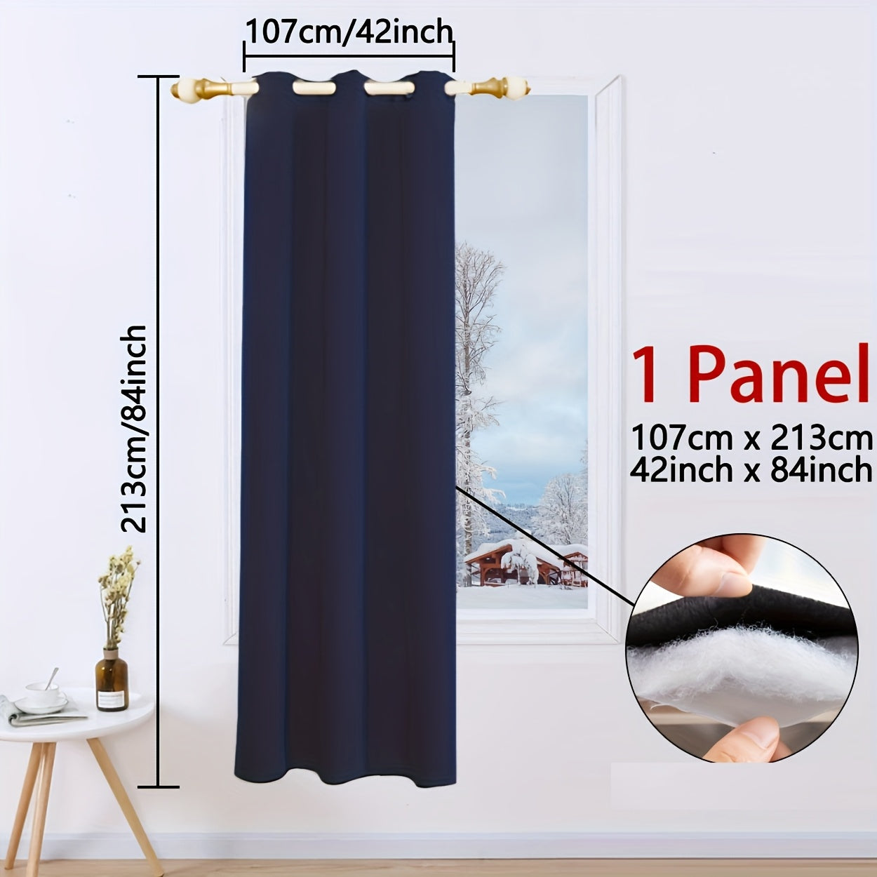 Qorong'i Grommet Qopqog'i 100% Polyester Termal Izolyatsiya uchun Yotoqxona va Mehmonxona