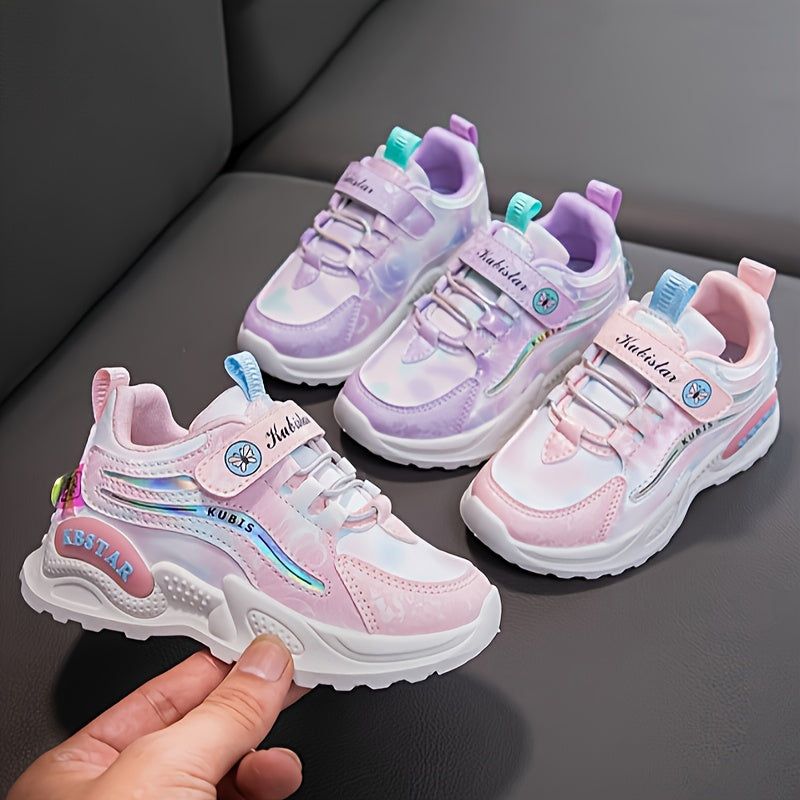 Girls' Casual Chunky Sneakers for Kids Non-Slip Lightweight Breathable Stripes Low Top