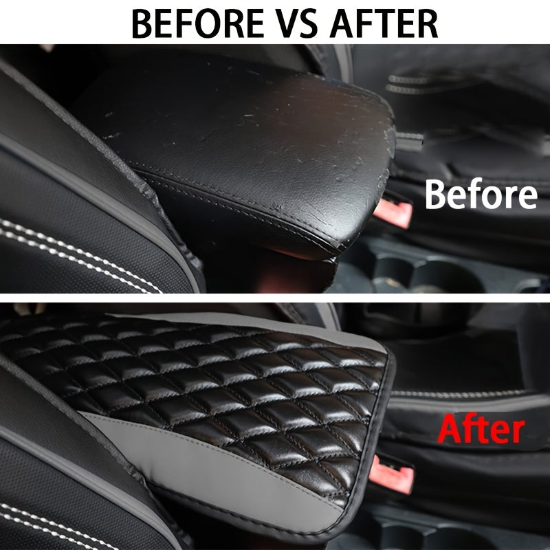 Car Interior Accessory Carbon Fiber Armrest Cover for Most Vehicles