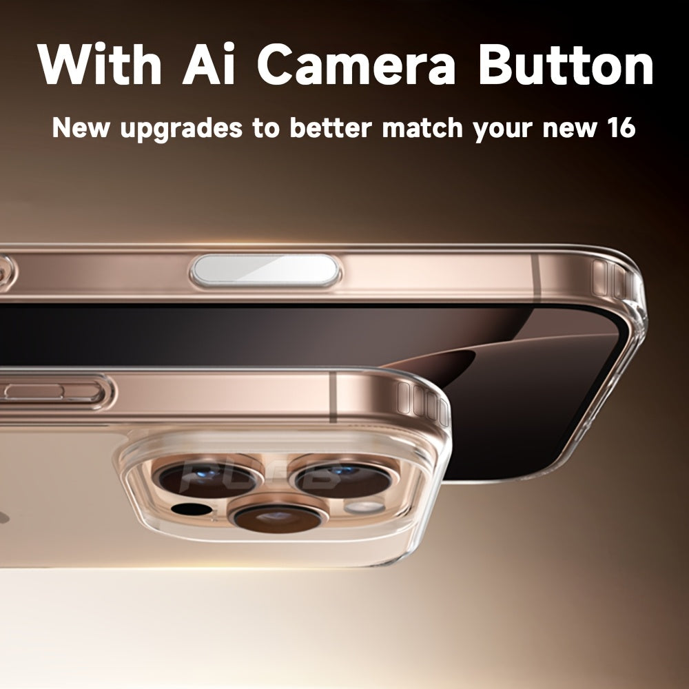 Luxury Clear Acrylic Wireless Charging Phone Case for iPhone 16 Pro Max