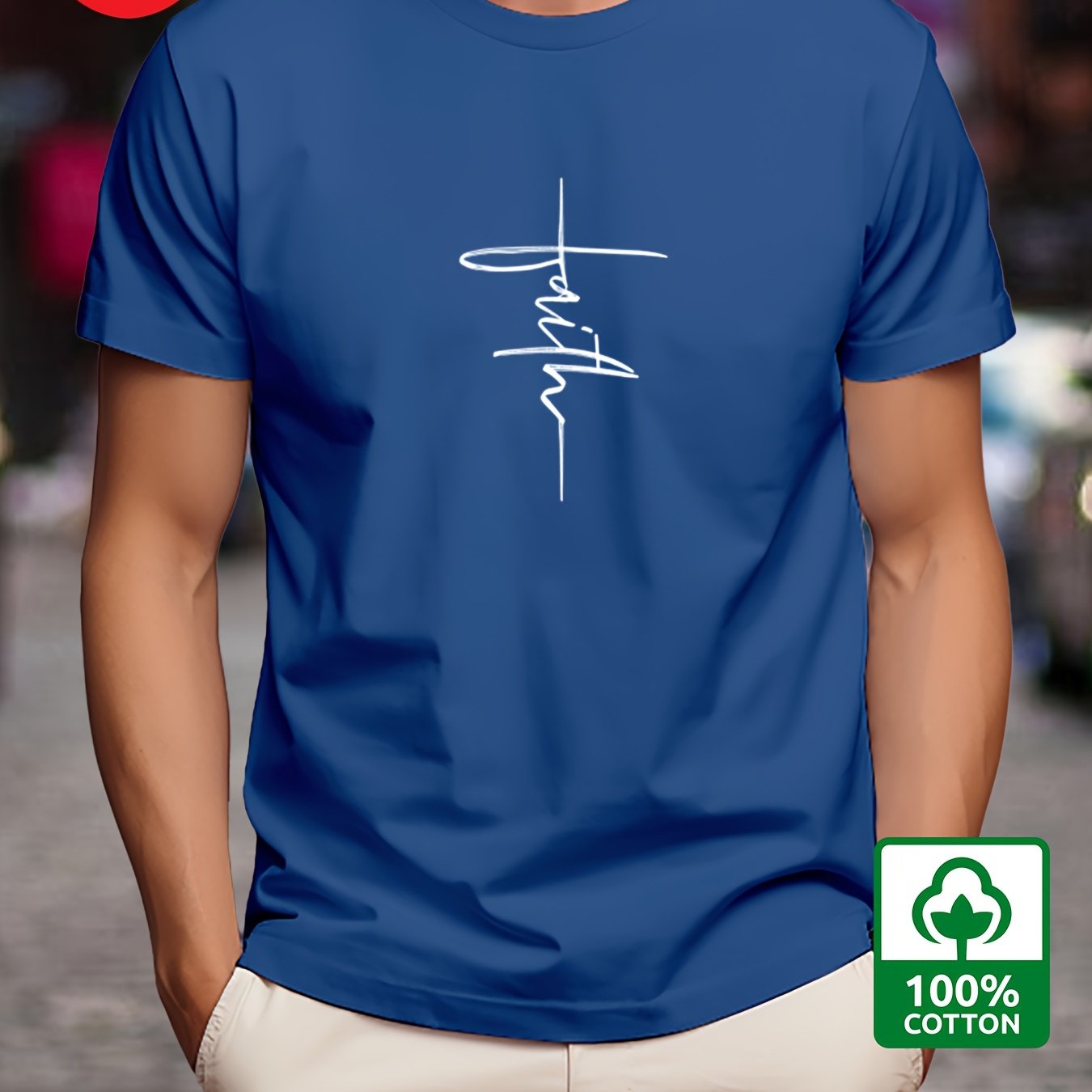 Men's Cotton Graphic Print T-Shirt Short Sleeve Crew Neck Casual Summer Outdoor