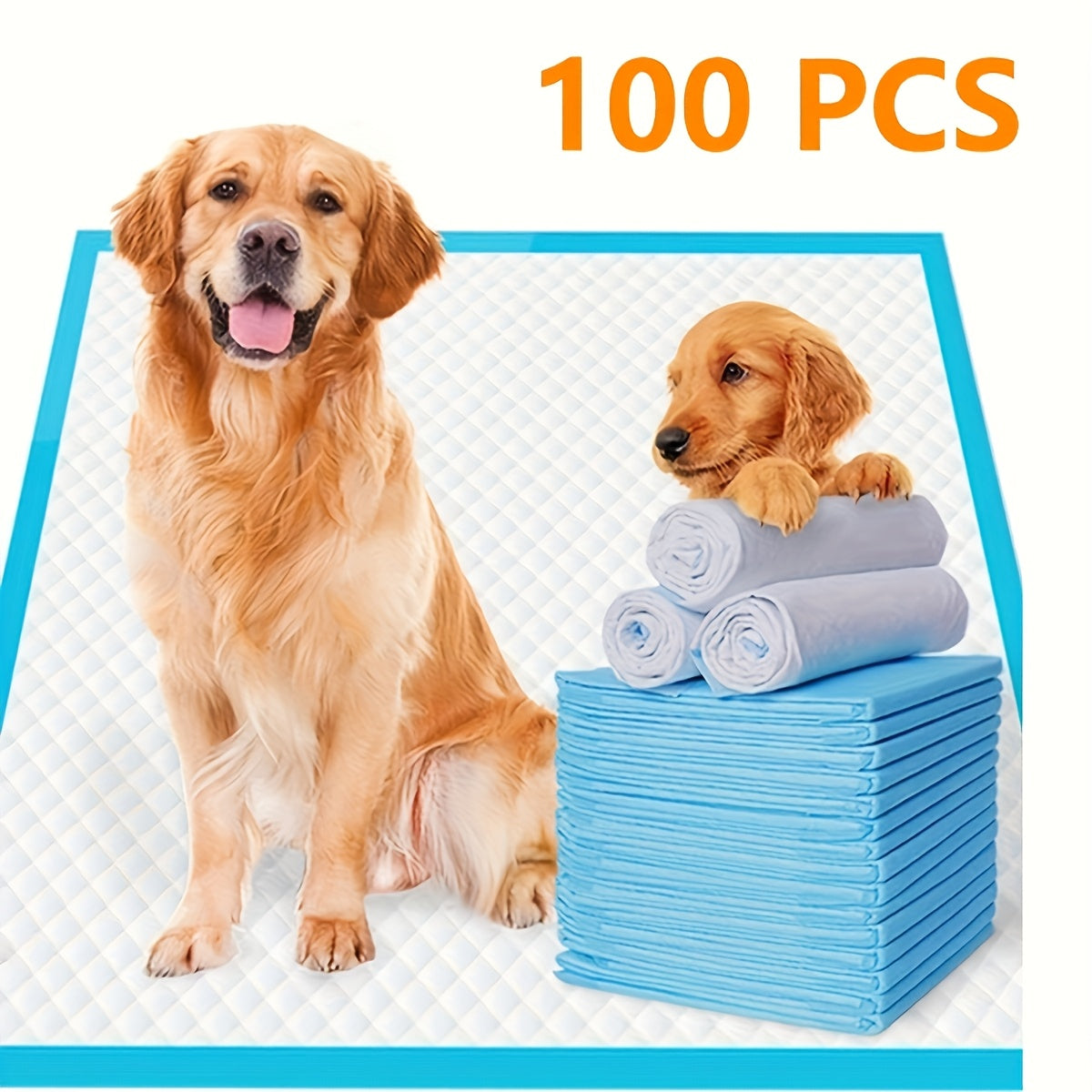 Pañales desechables para entrenamiento de perros, impermeables, a prueba de fugas, transpirables, para uso en interiores, paquete de 100
