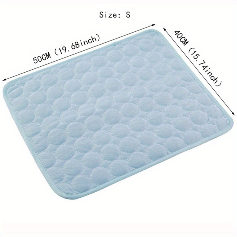 Cama para mascotas de poliéster transpirable para perros pequeños a medianos, forma cuadrada y fresca para verano