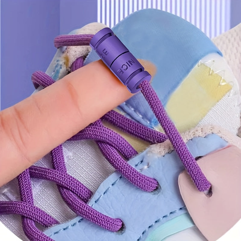 Unisex Elastic Shoe Laces with Buckles for Sports & Casual Shoes