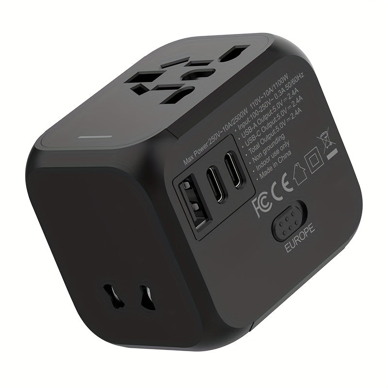 2500W Universal Travel Power Adapter with International Conversion Plug for US UK EU AU Outlets