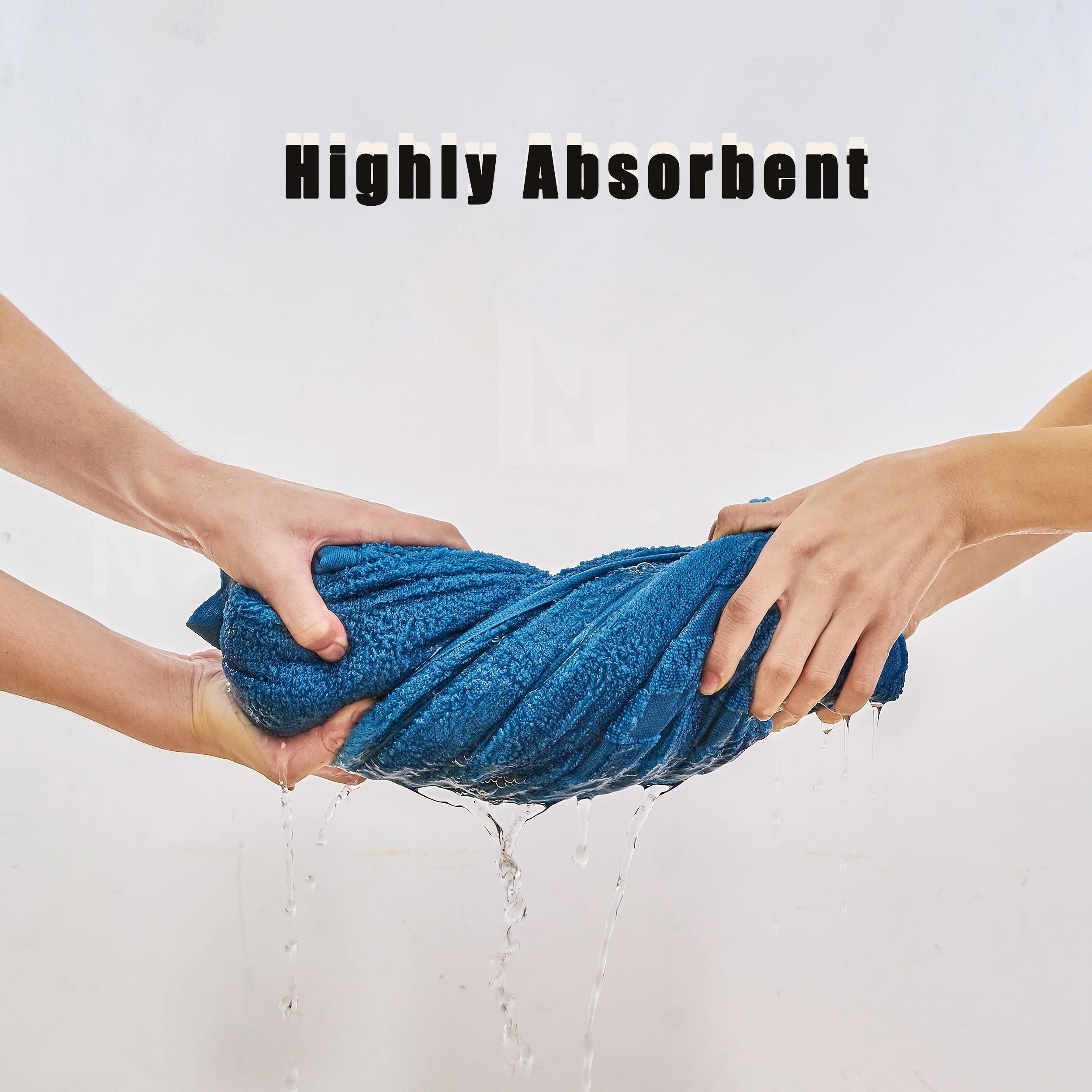 Cotton Towel Set 3-Piece Quick-Drying Fluffy Absorbent Breathable Multicolor 68x140 cm