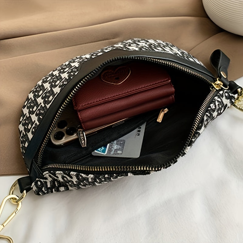 Women's Canvas Chest Bag with Embroidery, Multiple Carry Options for Spring and Summer