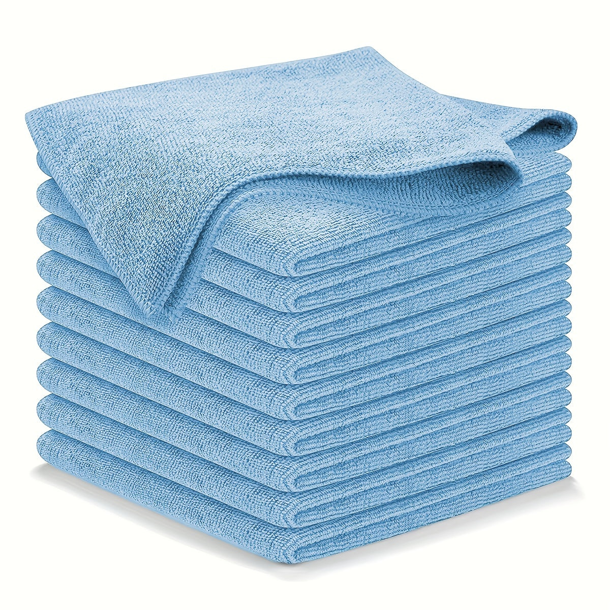 Microfiber Towel Set for Car Cleaning Light Blue Quick-Drying Highly Absorbent
