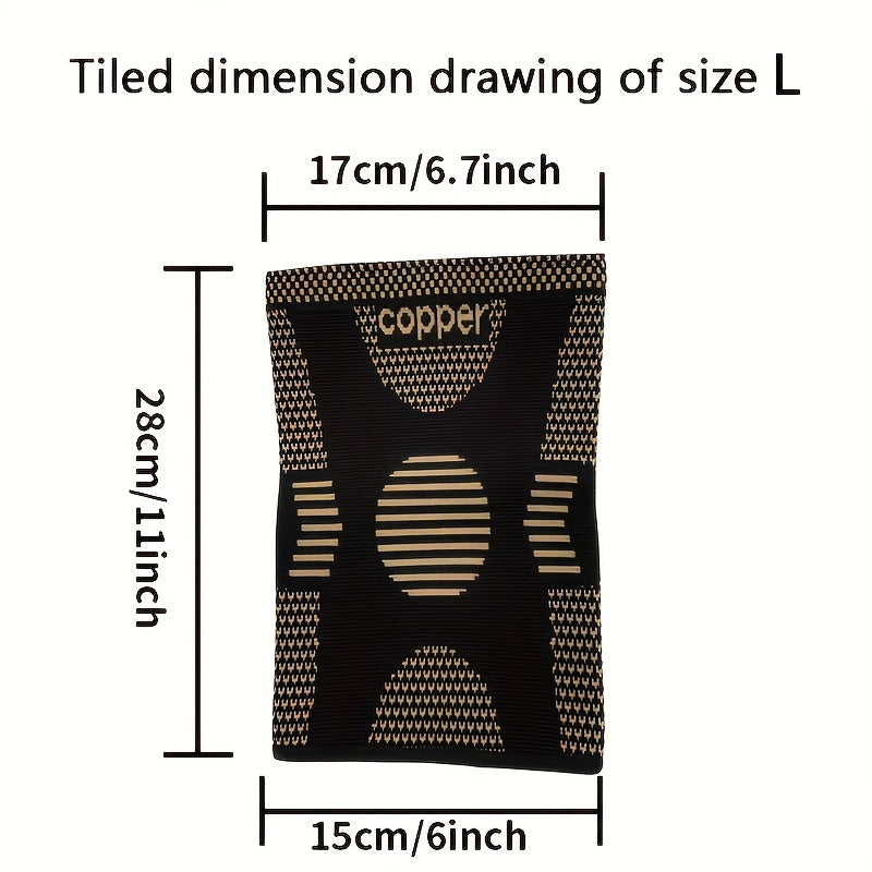 Set of 2 Unisex Copper Knee Support Sleeves for Sports Running Hiking