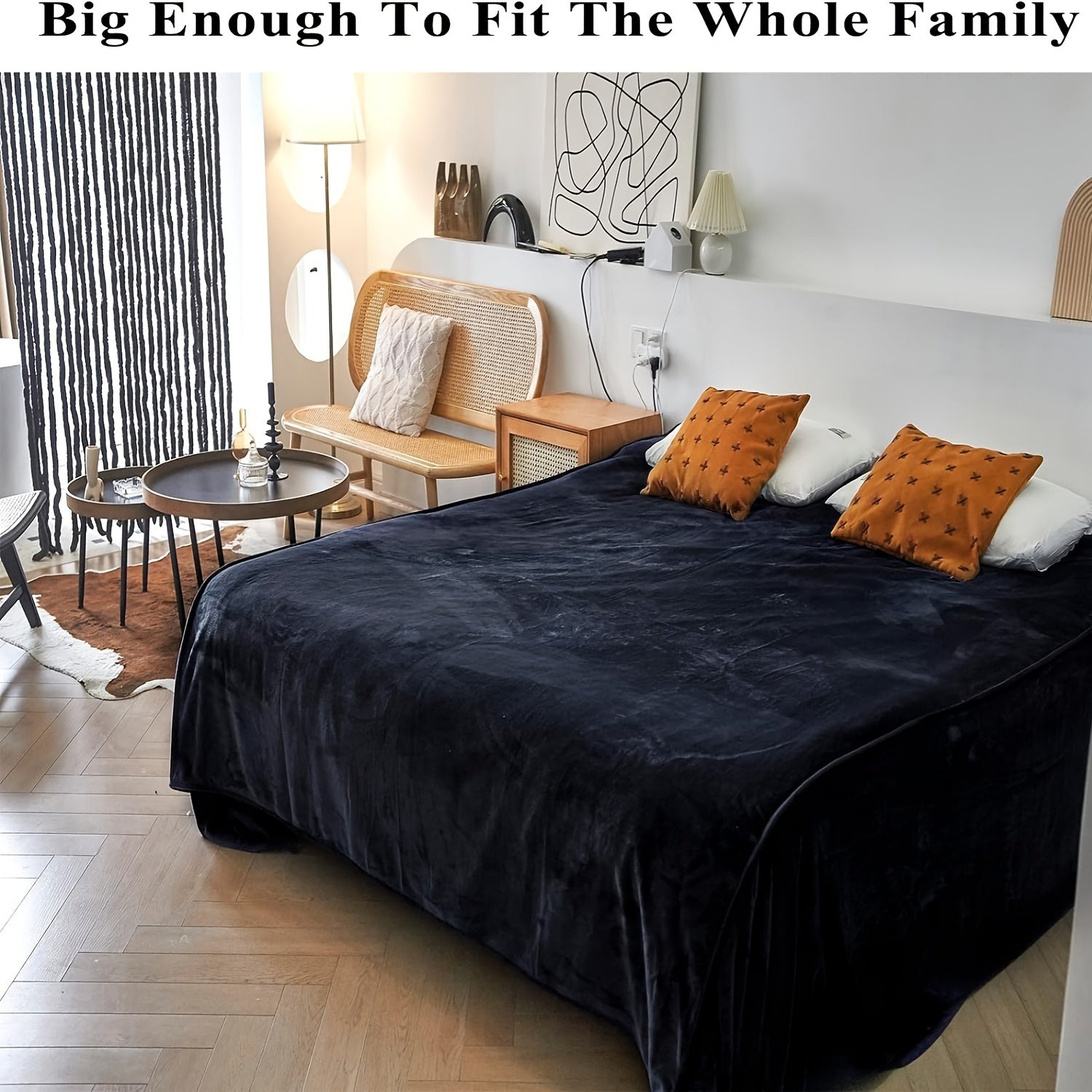 Manta de felpa tamaño extra king 3.05m x 3.05m, suave y acogedora de franela para sofá y cama