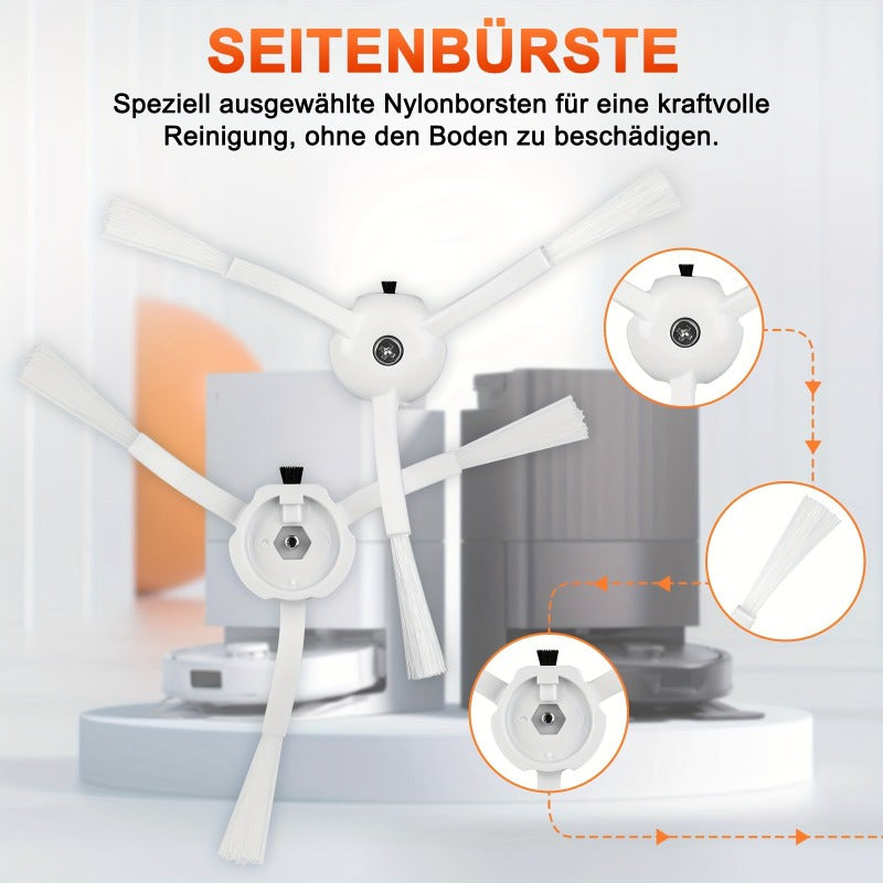 Replacement Vacuum Cleaner Parts Kit With Side Brushes Wet Mops Dust Bags Compatible with Q Revo P10