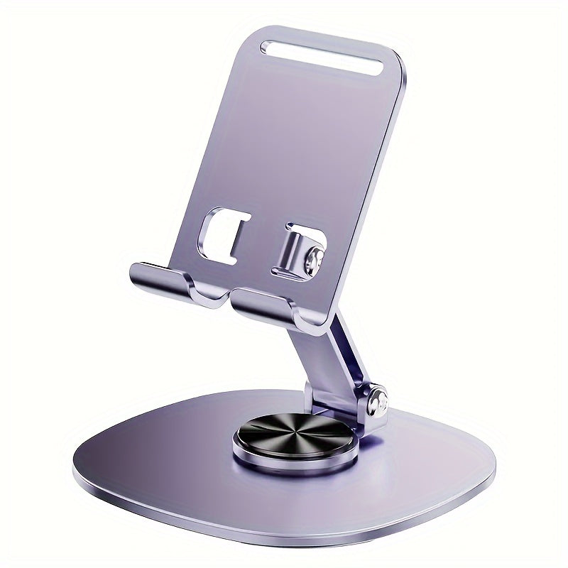 Soporte de teléfono de metal con diseño plegable de rotación de 360° ajustable para teléfonos y tablets