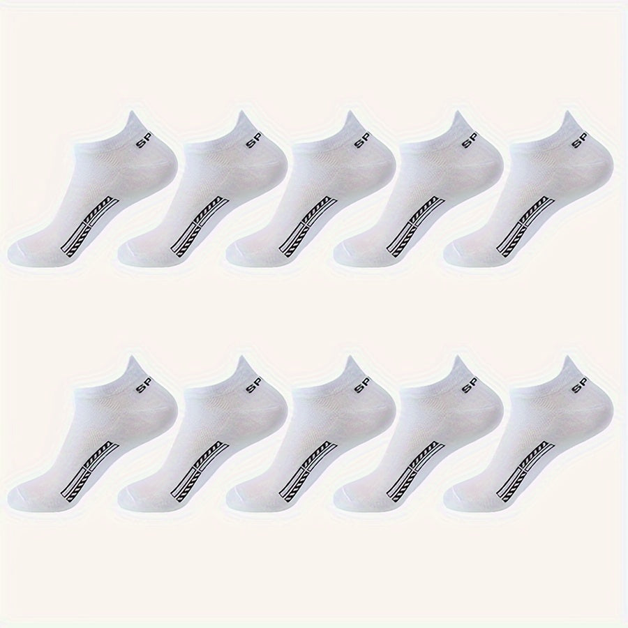 Unisex Cotton Blend Crew Socks 5 Pairs Sweat Absorption Anti-Odor Breathable