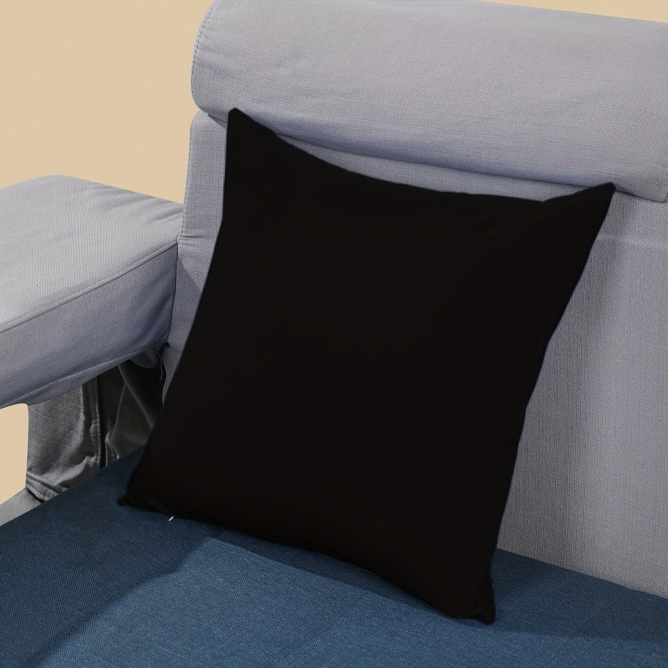 Black Pillow Cover for Home Decor, Bedroom, Living Room, 18x18 Inches