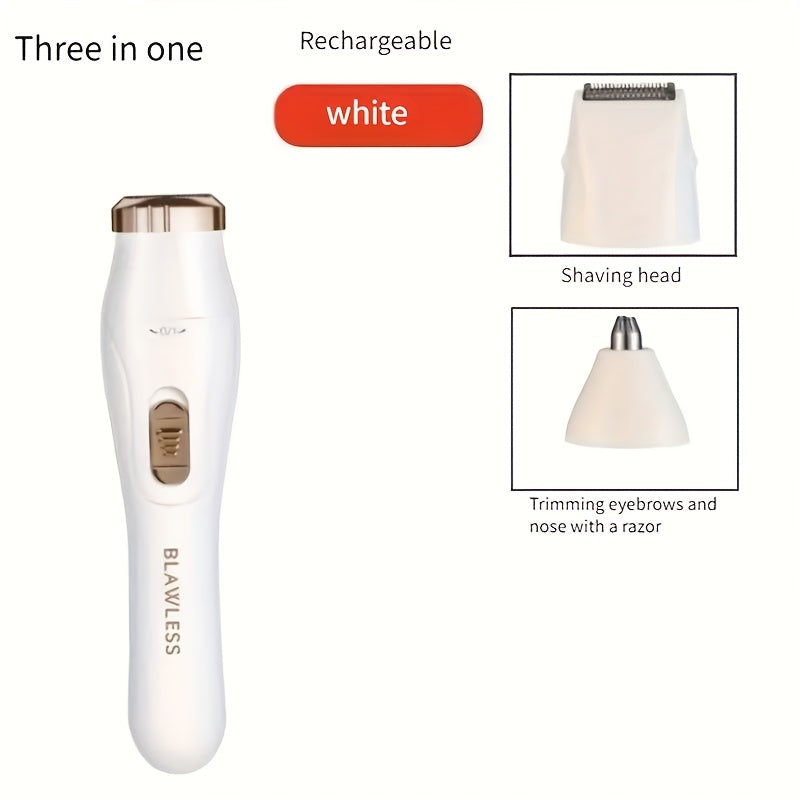 Портативный 3-в-1 электробритва для лица, носа, бровей, бороды, рук, ног, подмышек, бикини