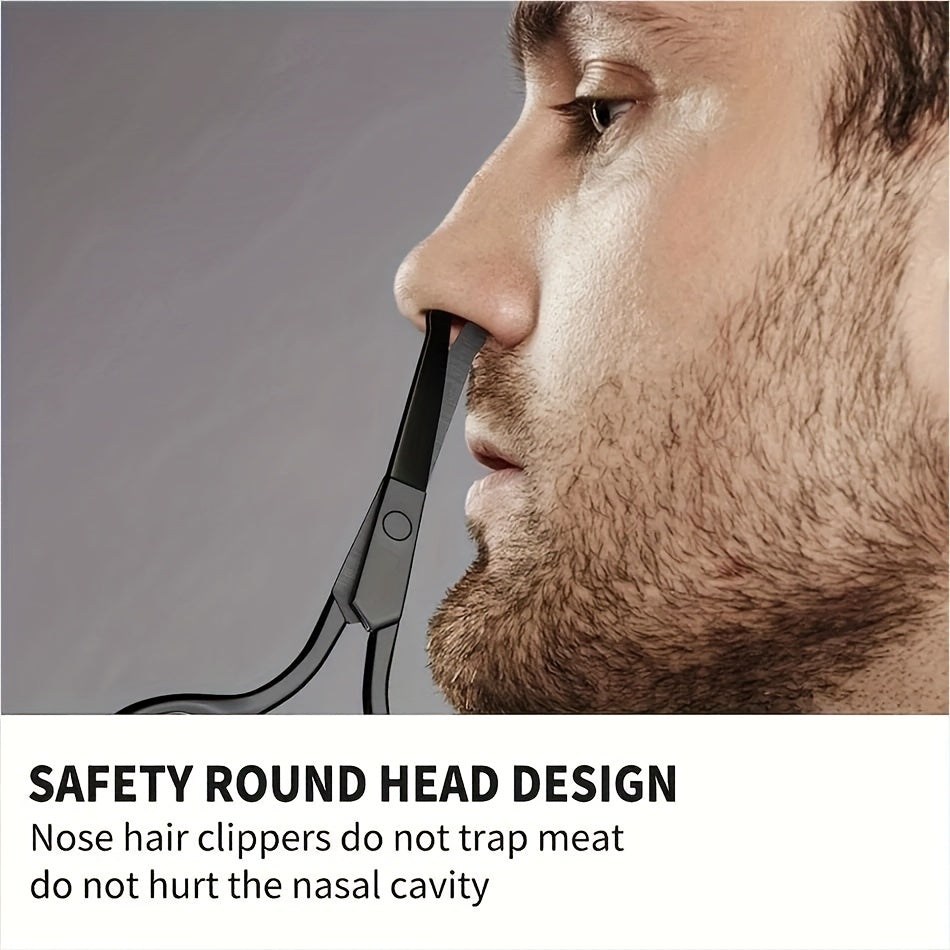 Nose Hair Scissors Stainless Steel Precision Grooming Safety Tips