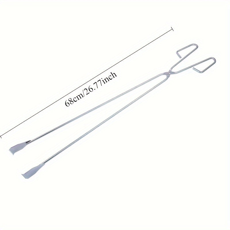 Multipurpose Metal Fireplace Tongs for Outdoor Cleaning BBQ Grills