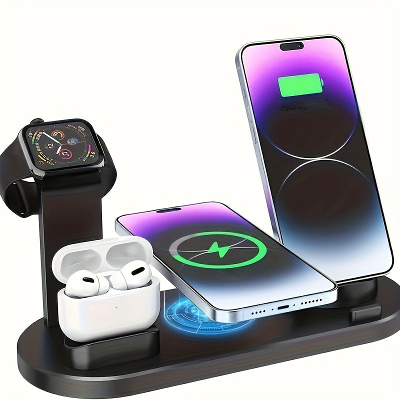 6-in-1 15W Wireless Charger for Fast Charging for iPhone iWatch AirPods with Stand