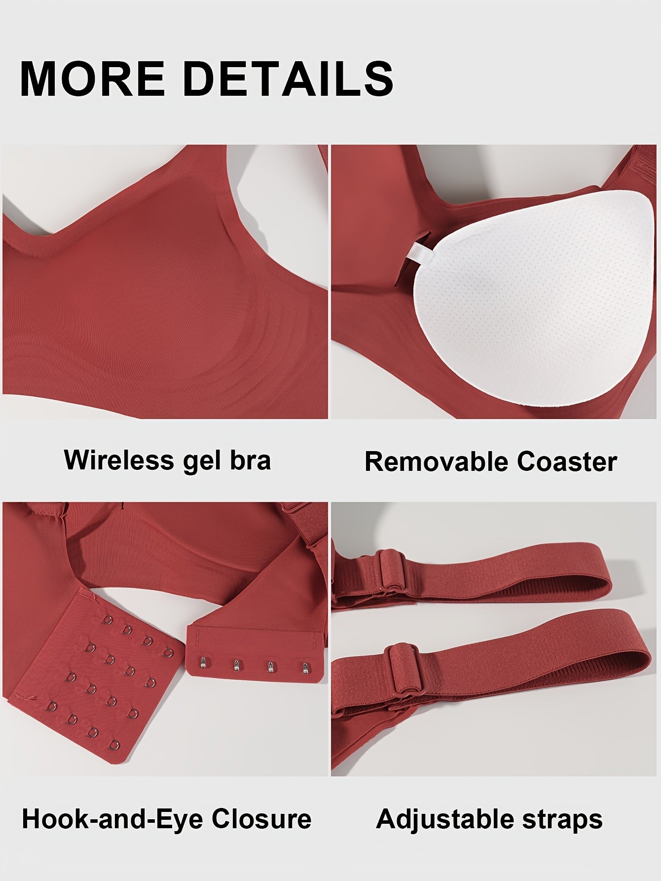 Women's Wireless Bra Full Coverage Polyamide Elastane Solid Color Knit Fabric Removable Pads