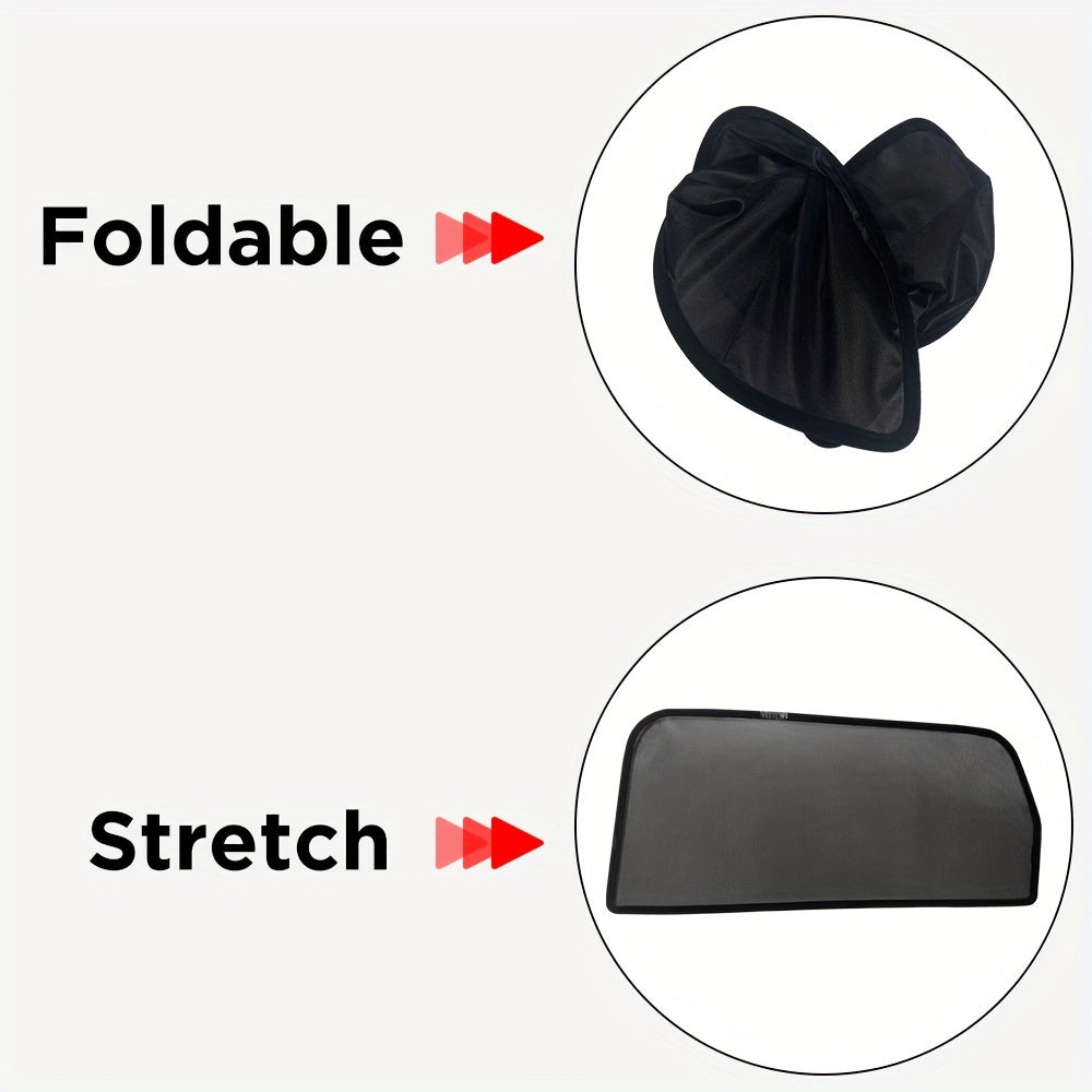 Rear Side Window Sun Shade Polyester Roll-up Magnetic Frame for SUV