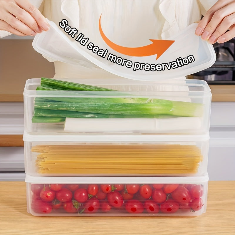 Set of 6 Plastic Food Storage Containers with Lids for Refrigerator Organization